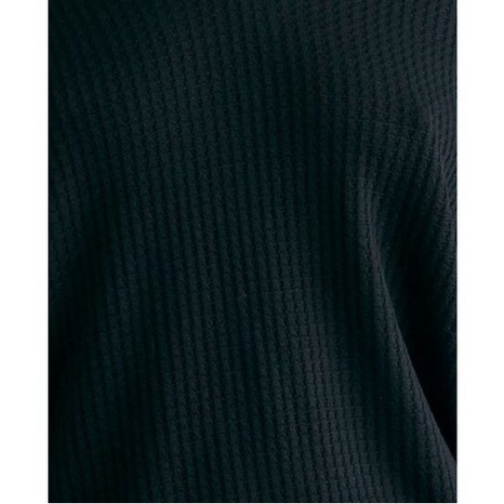 NWT Free People We The Size S Black Santa Clara Thermal Top Long Sleeve V Neck - Picture 5 of 8